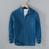 Lomari - Luxe Cable Knit Half-Zip Sweater