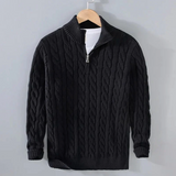 Lomari - Luxe Cable Knit Half-Zip Sweater