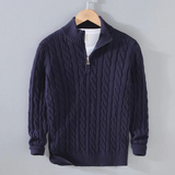 Lomari - Luxe Cable Knit Half-Zip Sweater