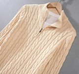 Lomari - Luxe Cable Knit Half-Zip Sweater