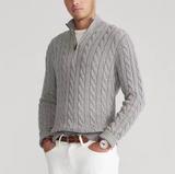 Lomari - Luxe Cable Knit Half-Zip Sweater