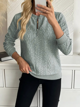 Femmora | CozyKnits Pullover mit Kabelreißverschluss