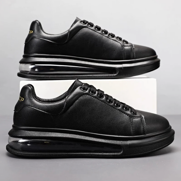 AeroFlex | Schwarze Luxus-Sneakers mit Luftpolstersohle