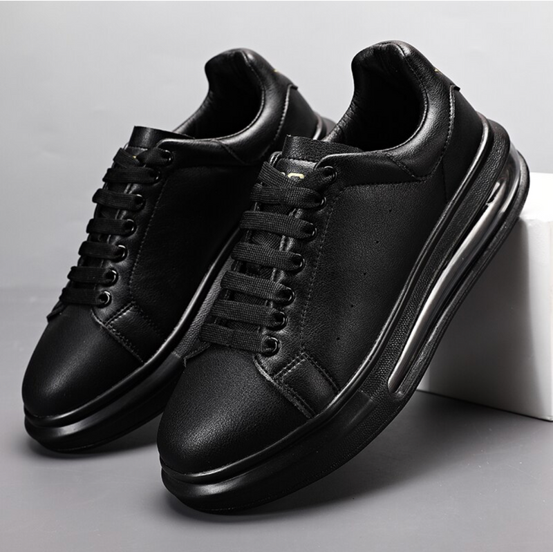 AeroFlex | Schwarze Luxus-Sneakers mit Luftpolstersohle