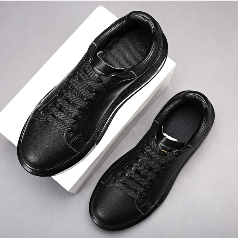 AeroFlex | Schwarze Luxus-Sneakers mit Luftpolstersohle