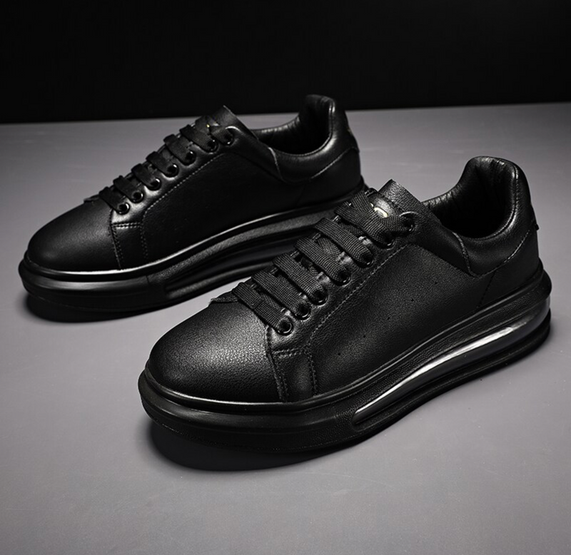 AeroFlex | Schwarze Luxus-Sneakers mit Luftpolstersohle