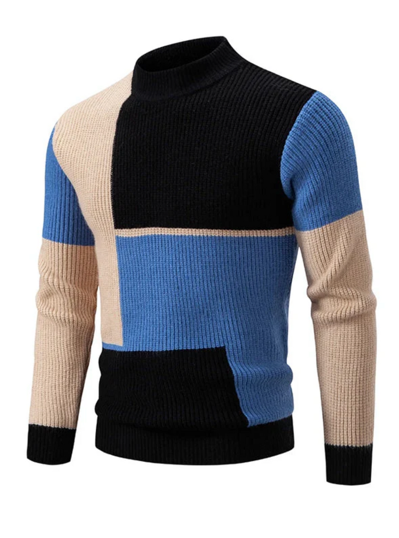 AlpenMode | Herren Strickpullover Patchwork Stil