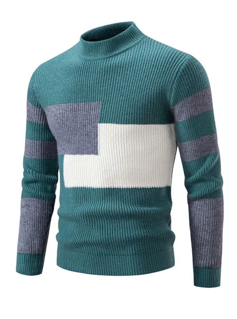 AlpenMode | Herren Strickpullover Patchwork Stil