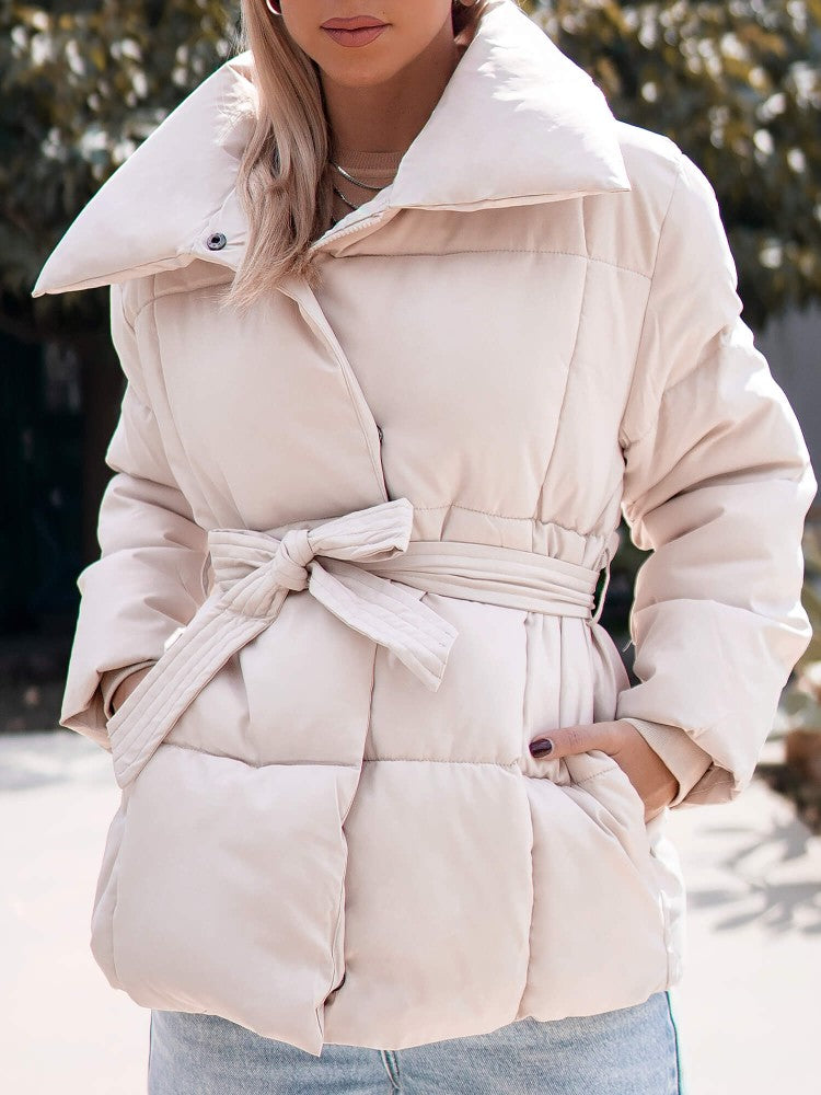 Celesti - Warme Winter Pufferjacke mit Gürtel