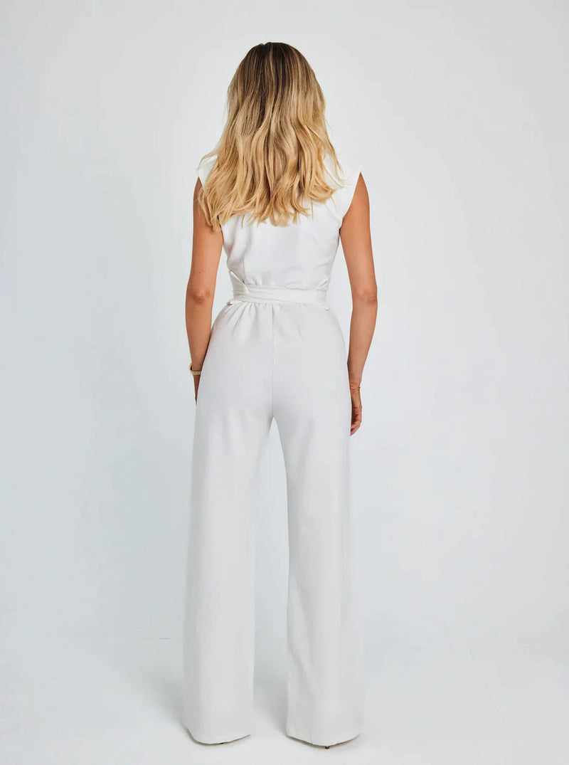 Amira | Eleganter weißer maßgeschneiderter Jumpsuit