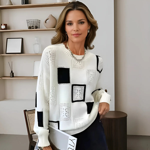 Lelorie - Luxuriöser Patchwork Pullover